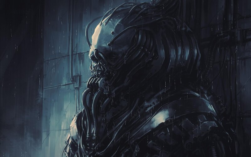 Cyborg in Rain