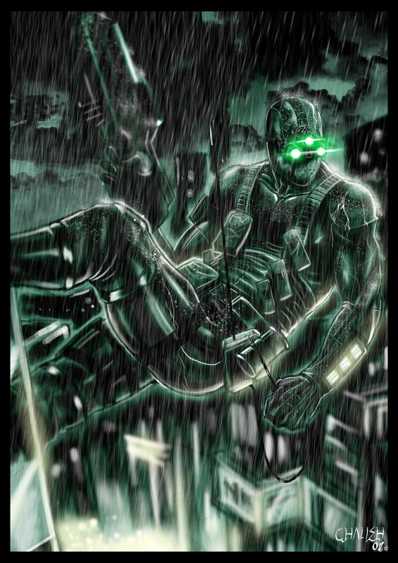 cyborg in the rain