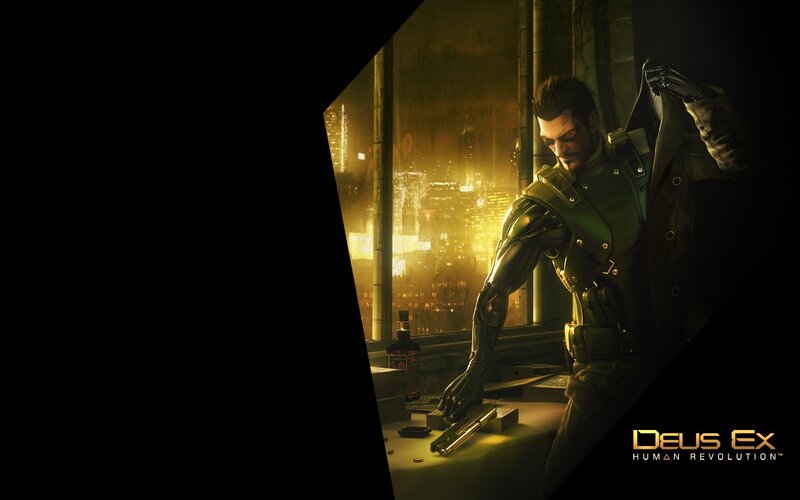 Cyborg Man at Desk — Yellow, Dramatic