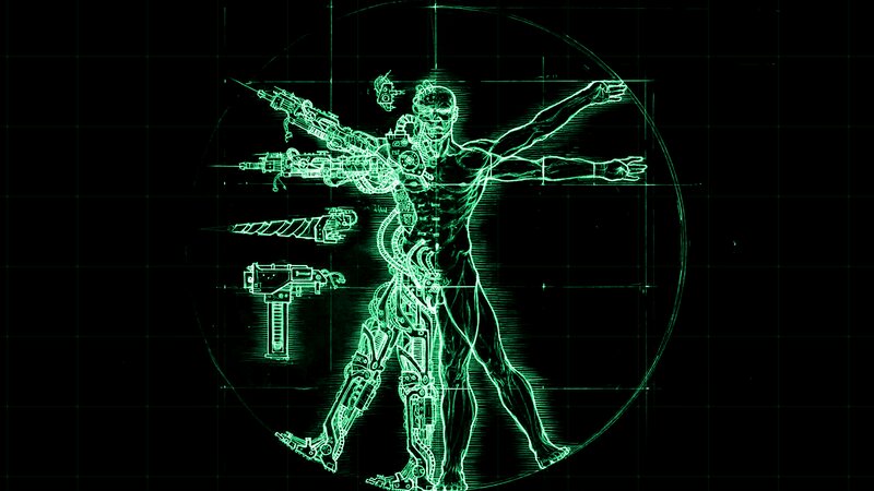 Cyborg Man in Circle