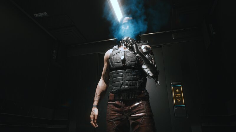 Cyborg Man in Elevator