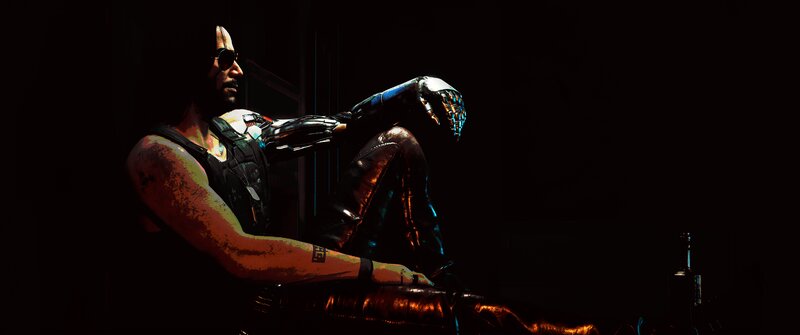 Cyborg Man Sitting — Black