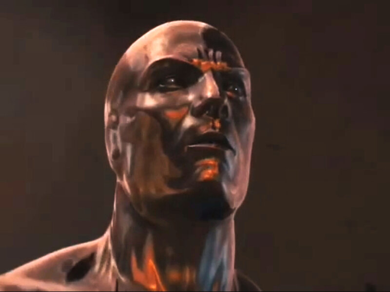 Cyborg Man with Exposed Metal