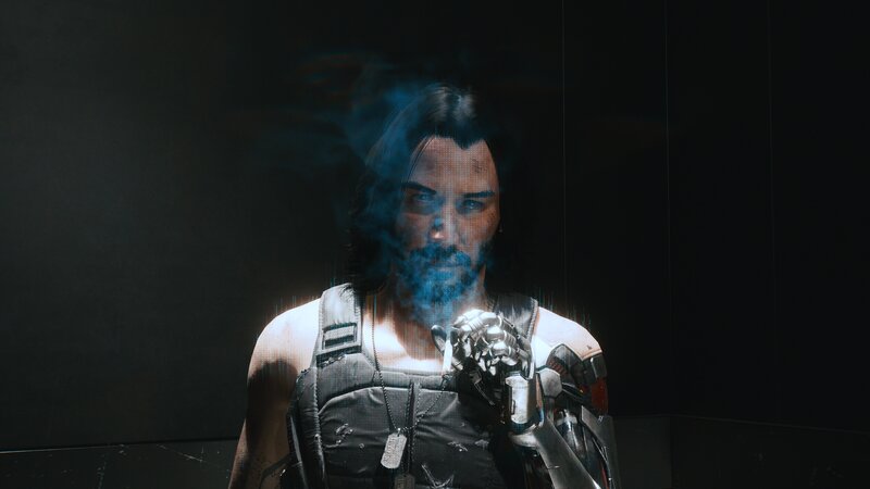 Cyborg Man with Glowing Hand