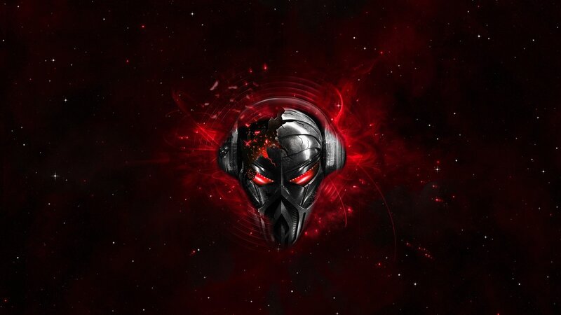 cyborg mask in space