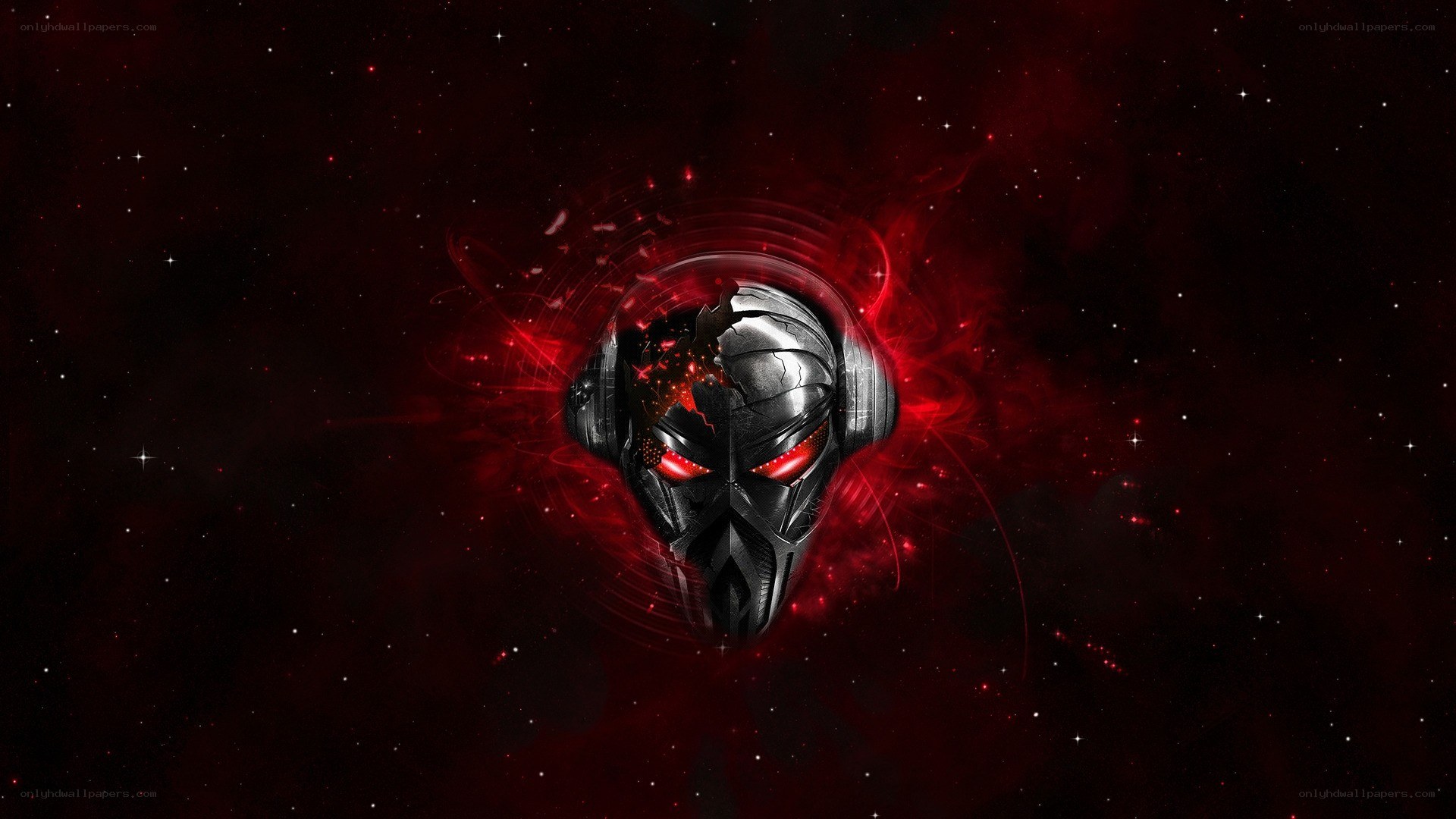 cyborg mask in space