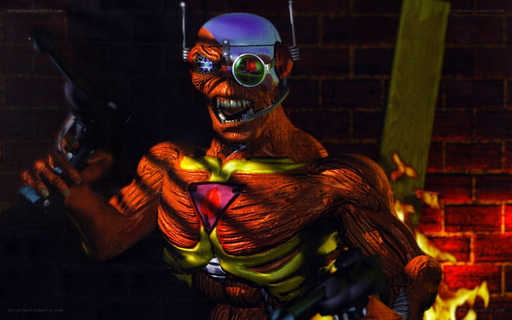 cyborg monster with gun