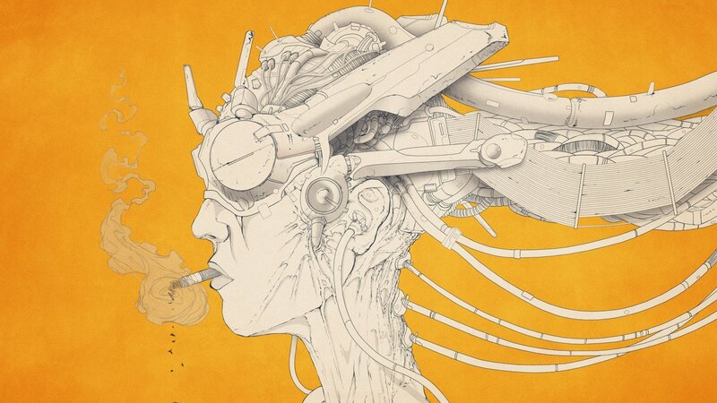 Cyborg Person Smoking