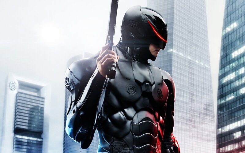Cyborg Police Officer — Black, Dramatic