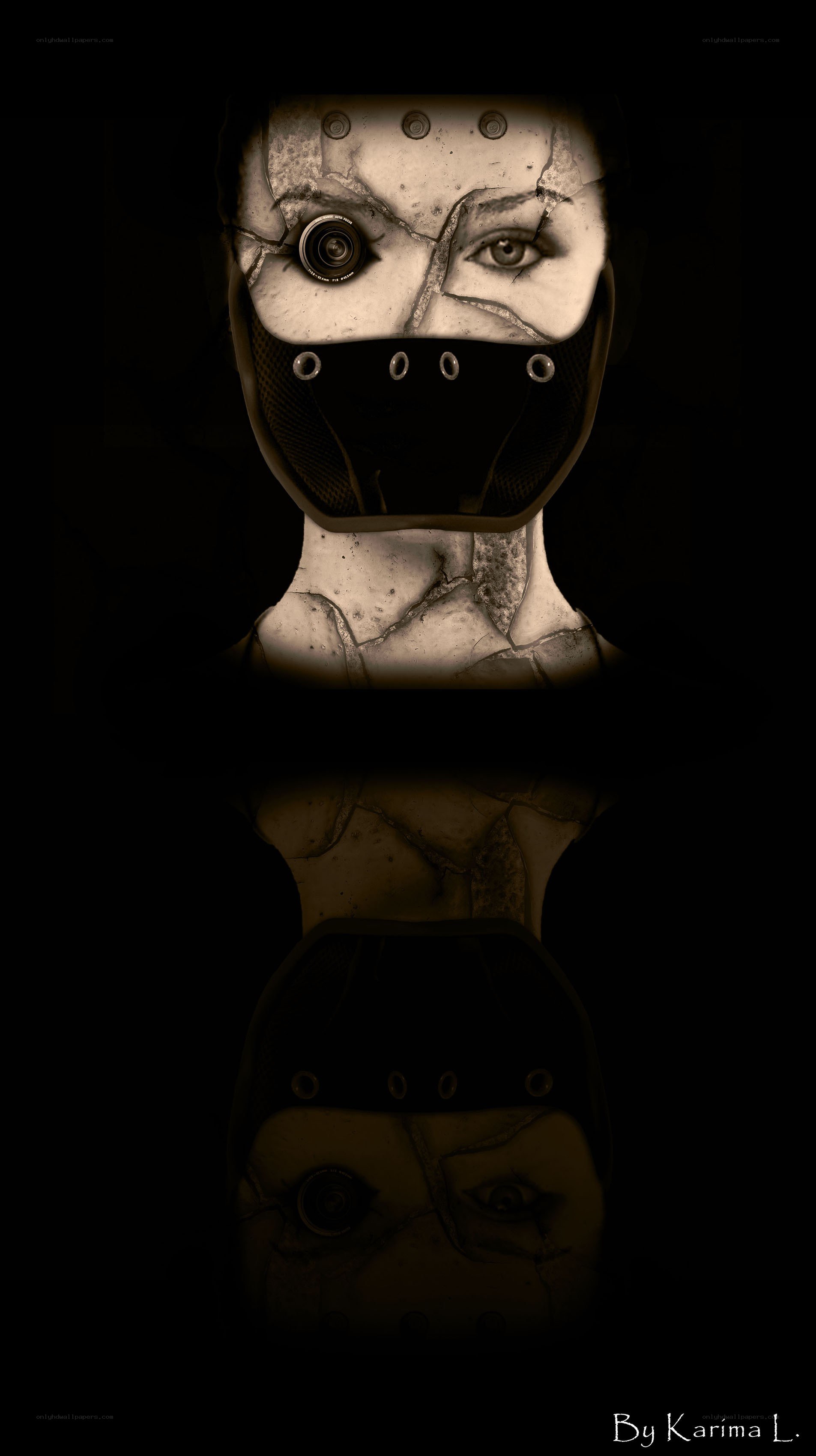 cyborg portrait with reflection