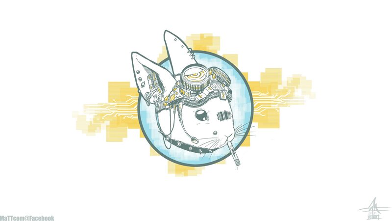 cyborg rabbit illustration