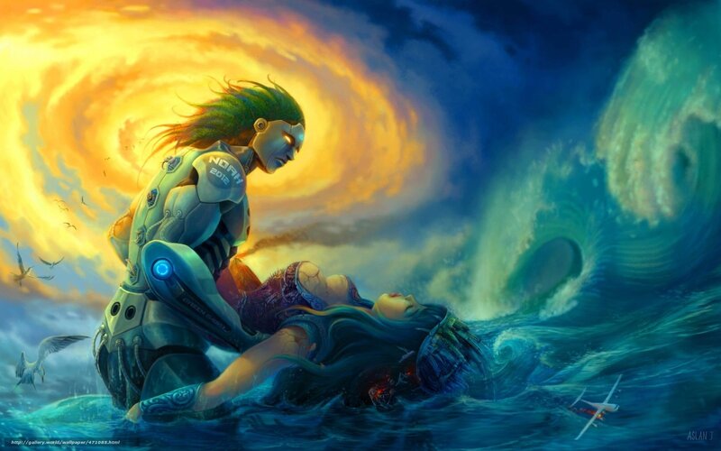 Cyborg rescues woman from storm