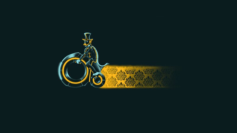 Cyborg Rider on Motorcycle