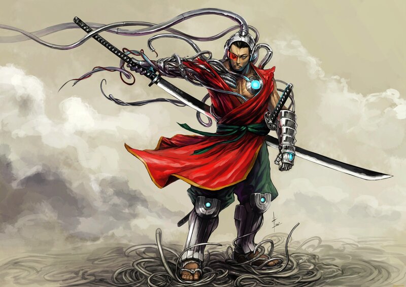 Cyborg Samurai Warrior — Red