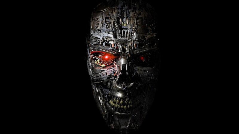 Cyborg Skull — Black, Dramatic, Night