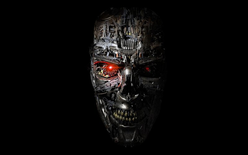Cyborg Skull — Black, Dramatic