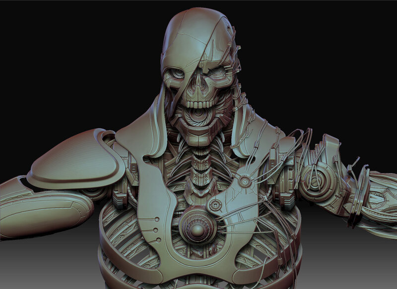 cyborg skull character