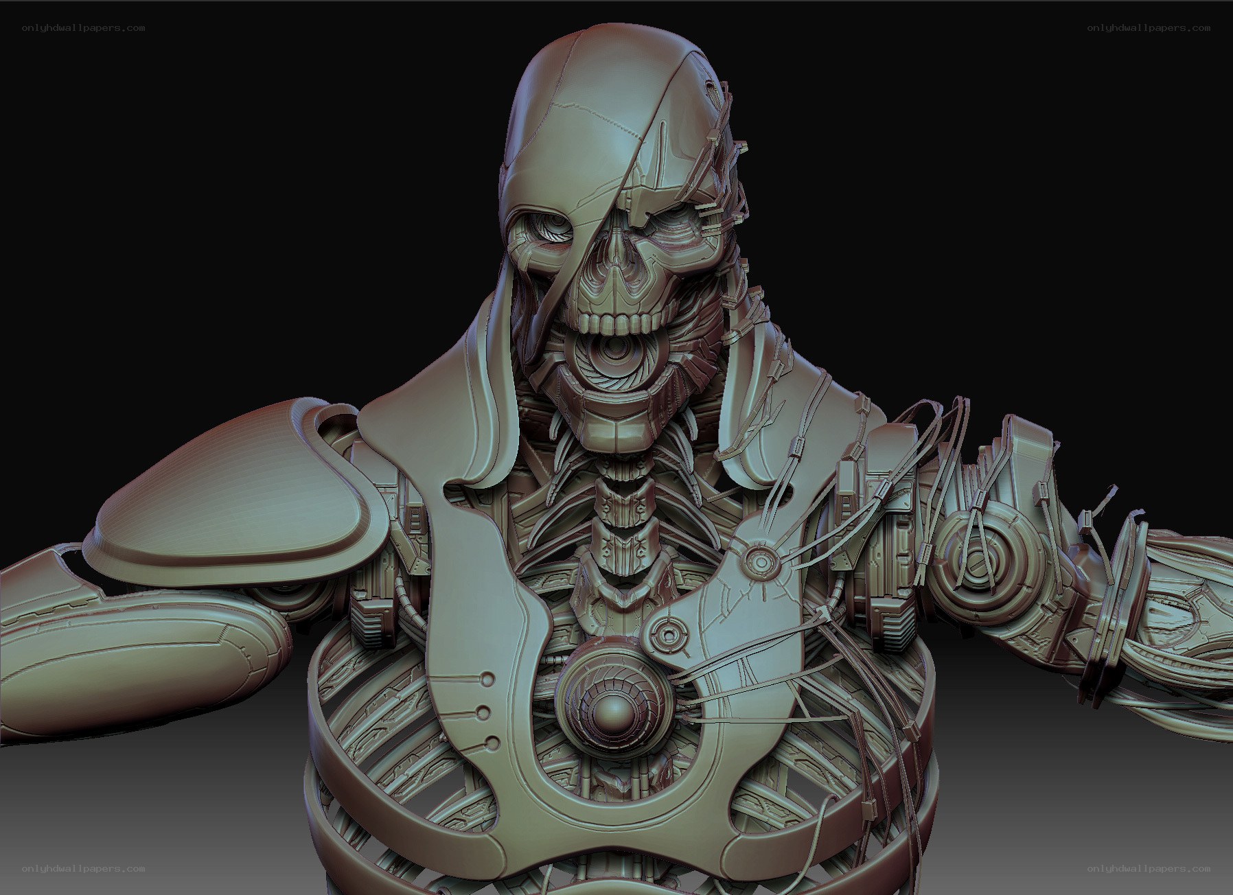 cyborg skull character