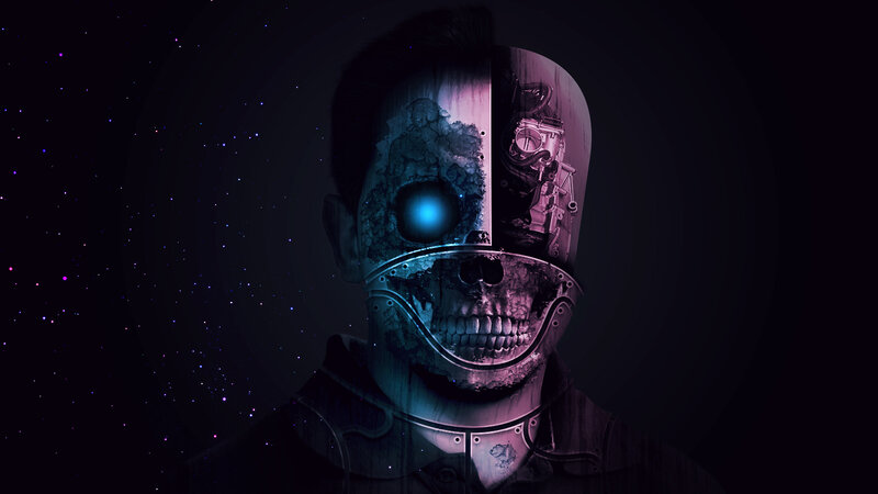 Cyborg Skull Face