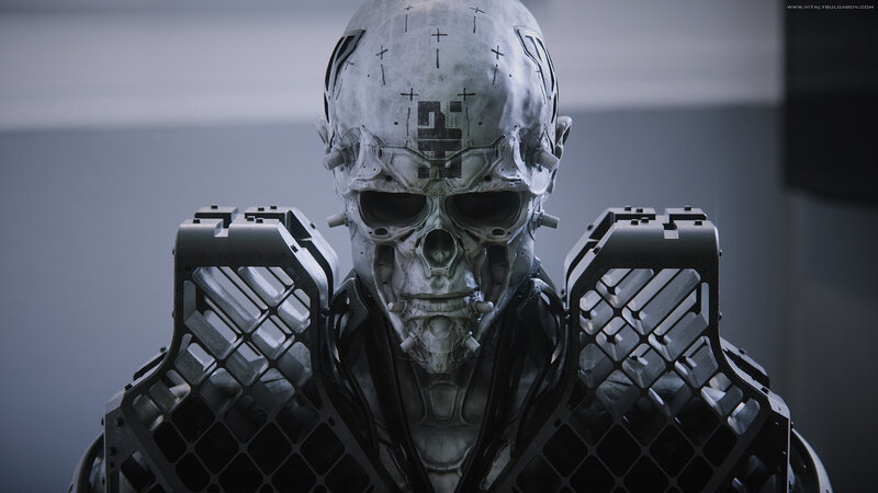 Cyborg Skull Figure
