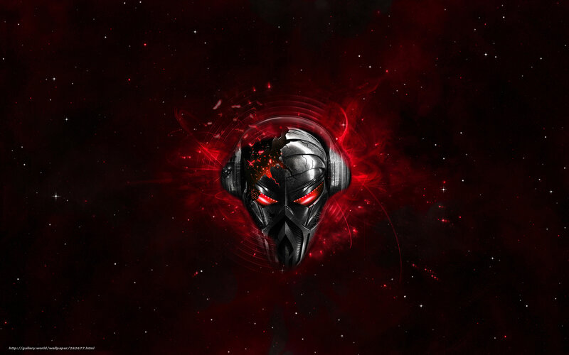 cyborg skull in space