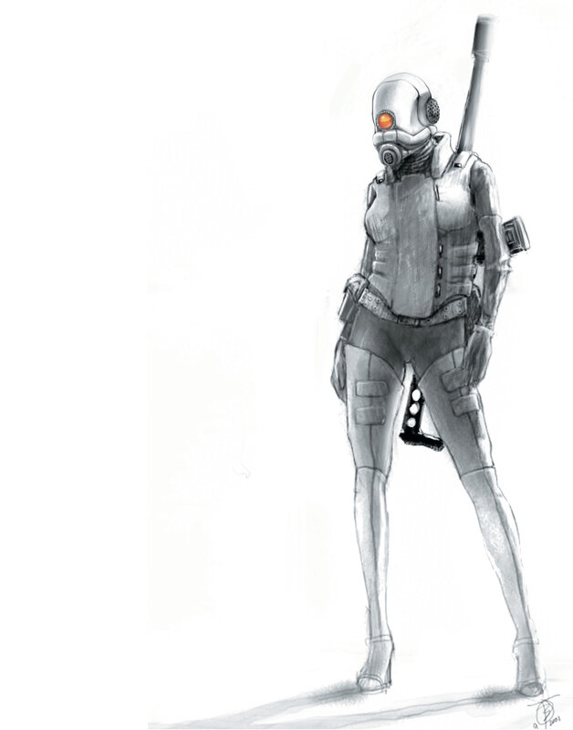 cyborg soldier concept art
