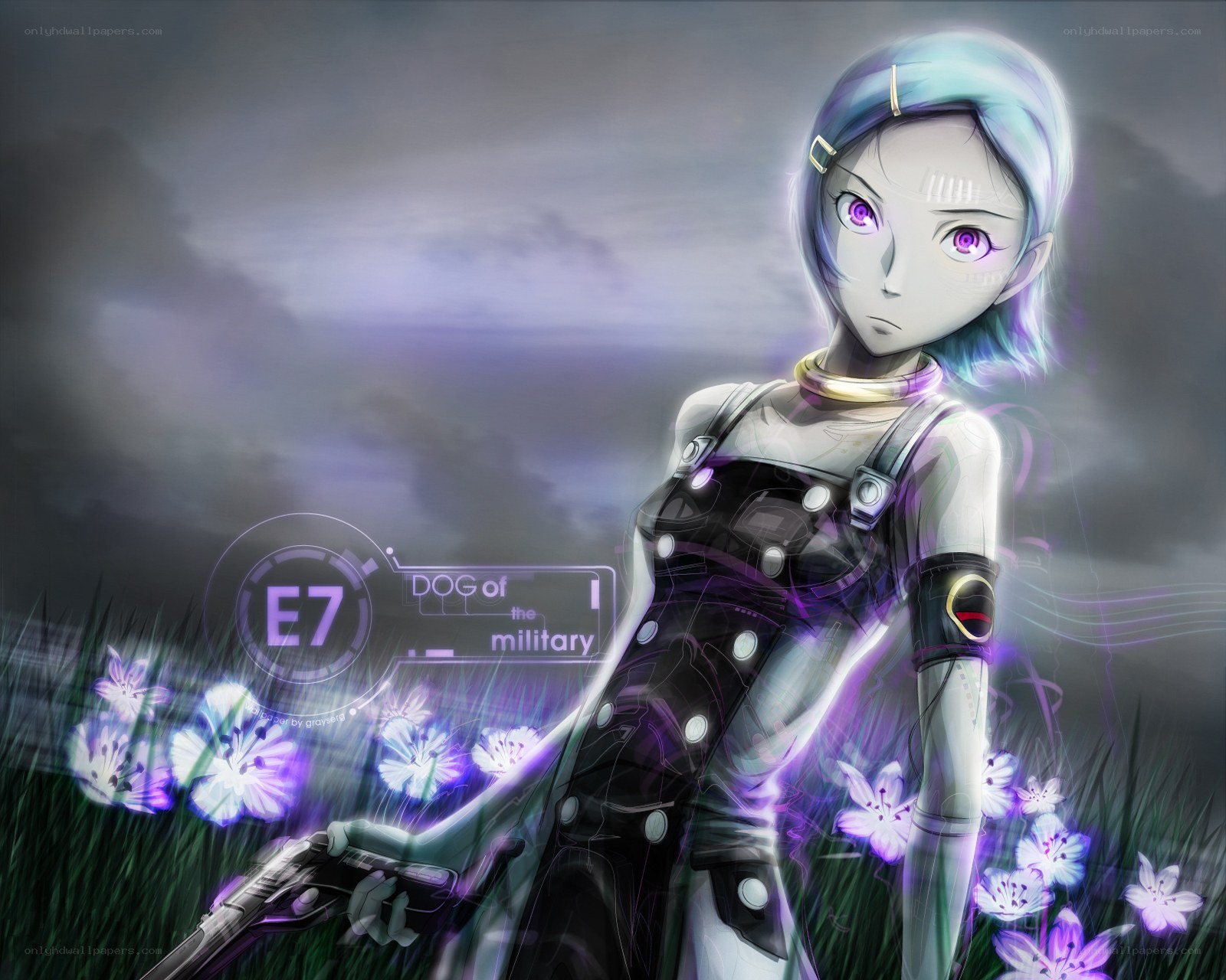 cyborg soldier in a field