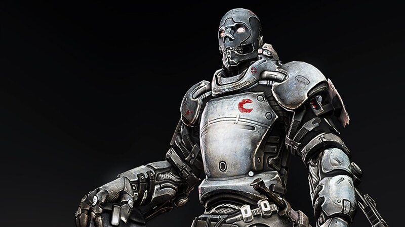Cyborg Soldier in Armor — Gray, Dark