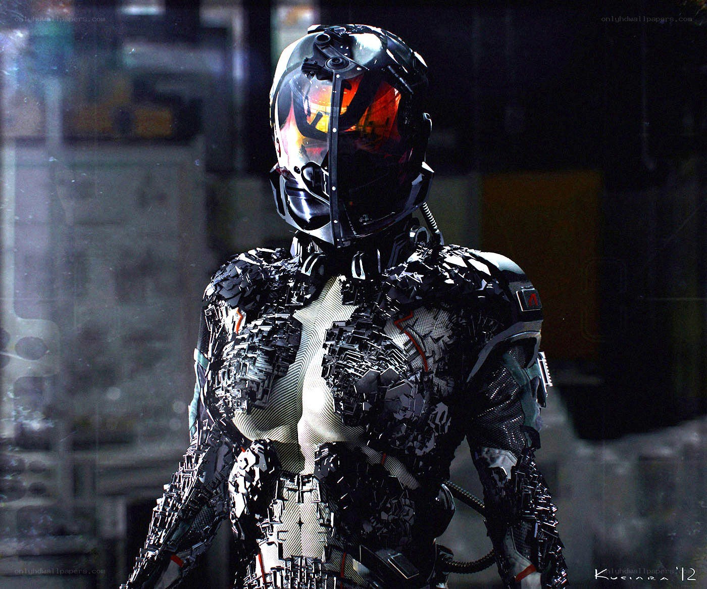 cyborg soldier in futuristic armor