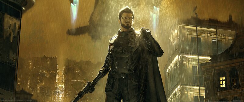 Cyborg Soldier in Rain — Yellow