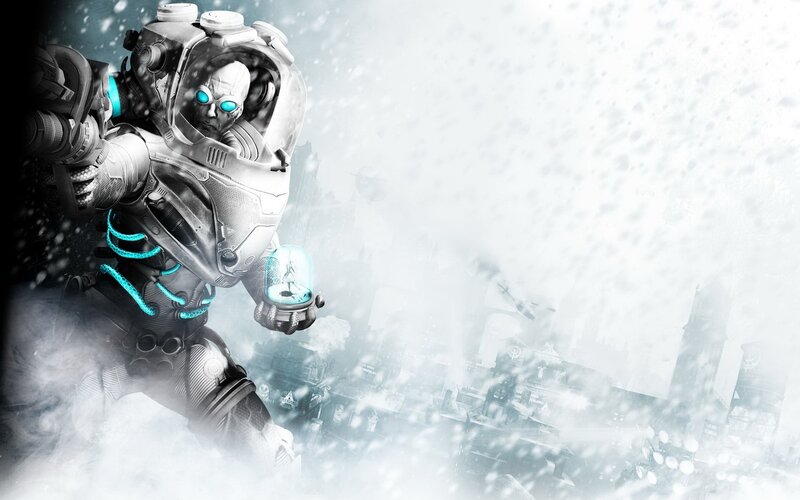 Cyborg Soldier in Snow — White, Dramatic, Cold