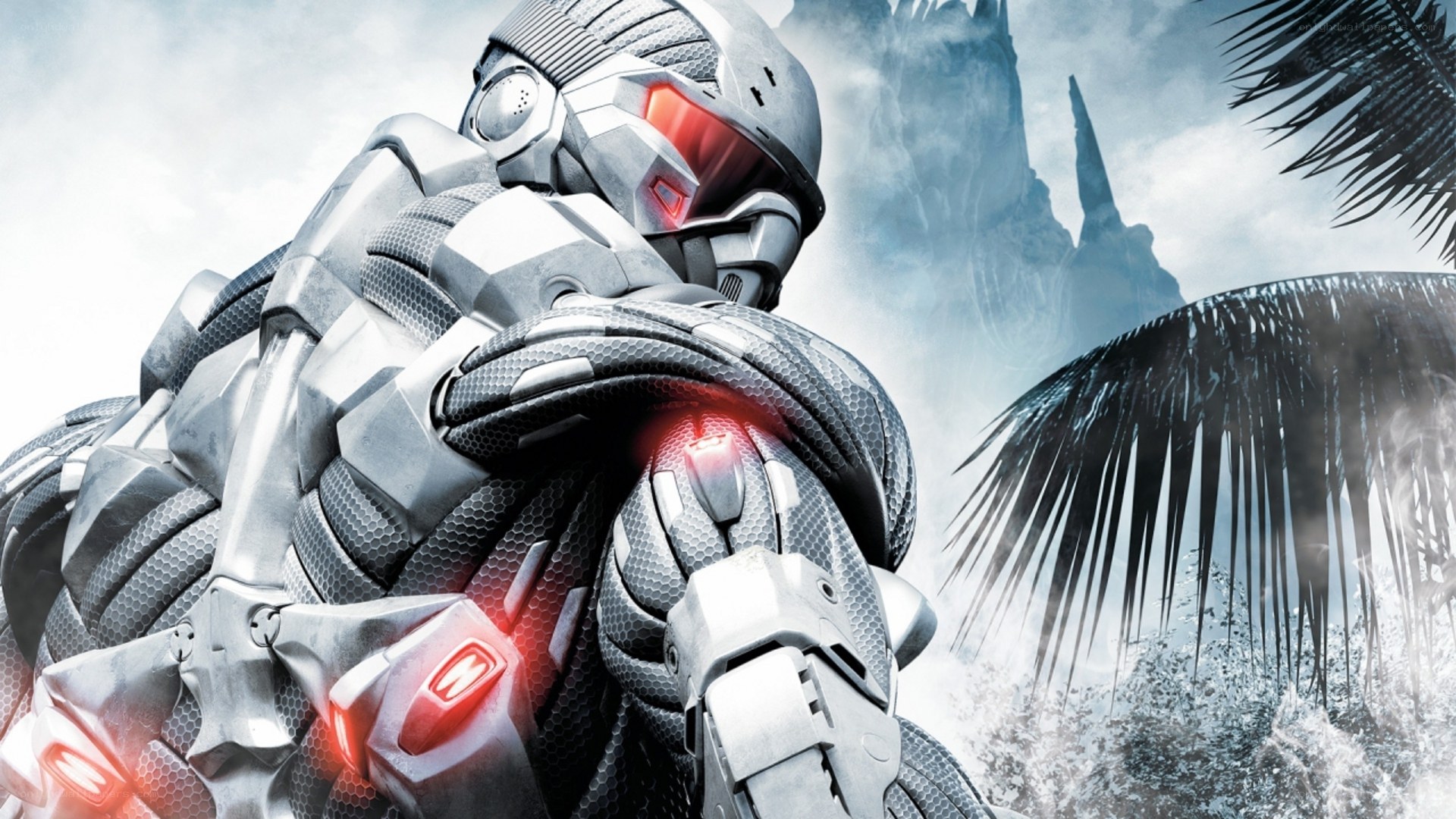 cyborg soldier in tropical setting