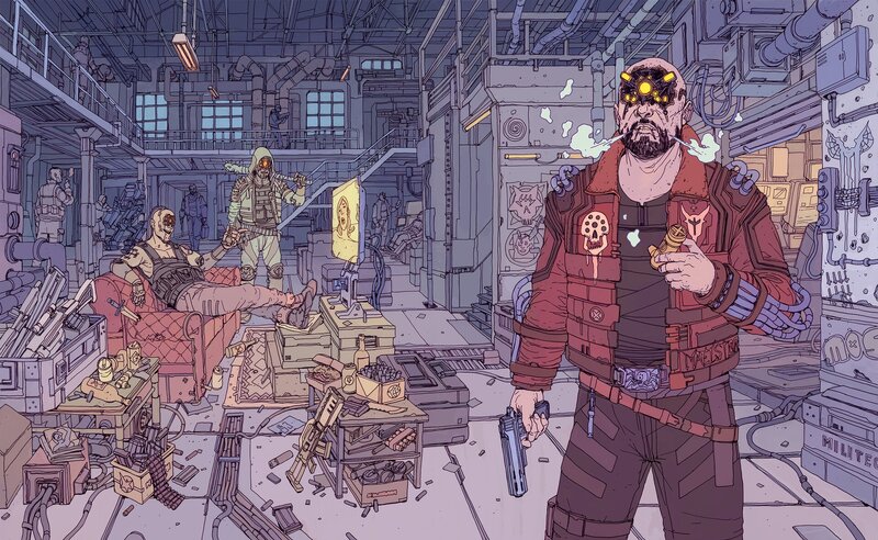 Cyborg Soldier in Warehouse