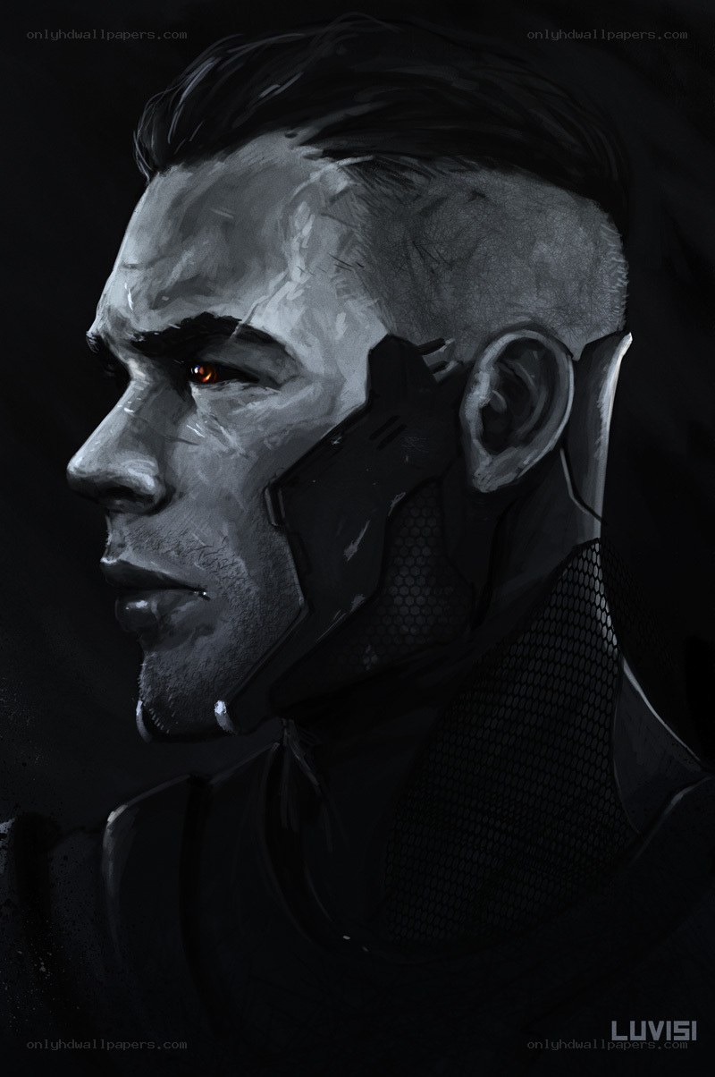 cyborg soldier portrait