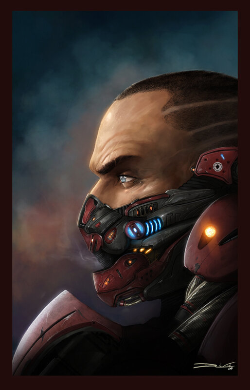 cyborg soldier portrait