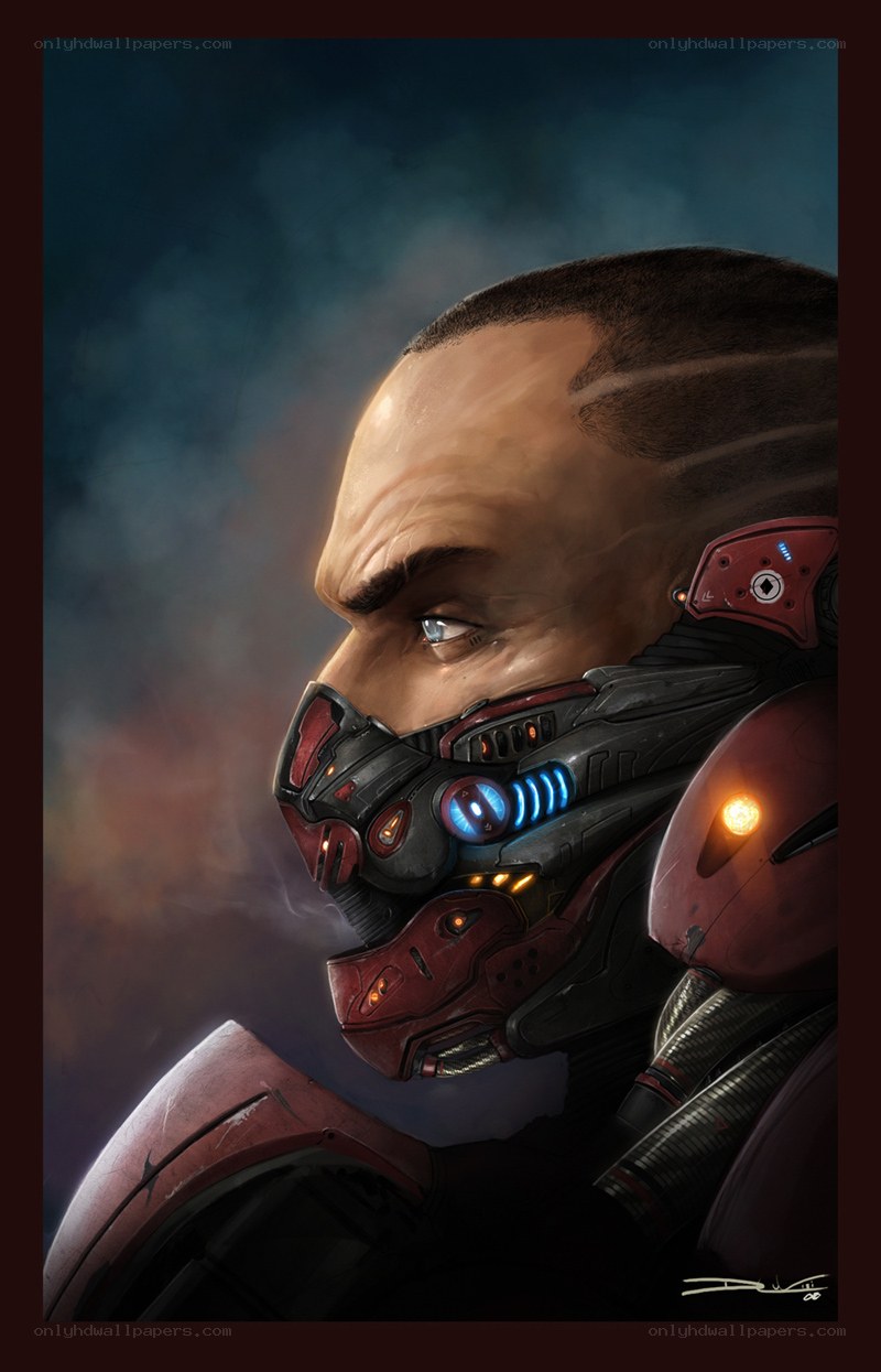 cyborg soldier portrait