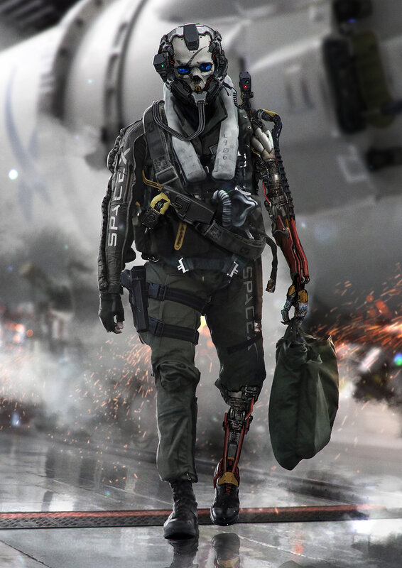 Cyborg Soldier Walking