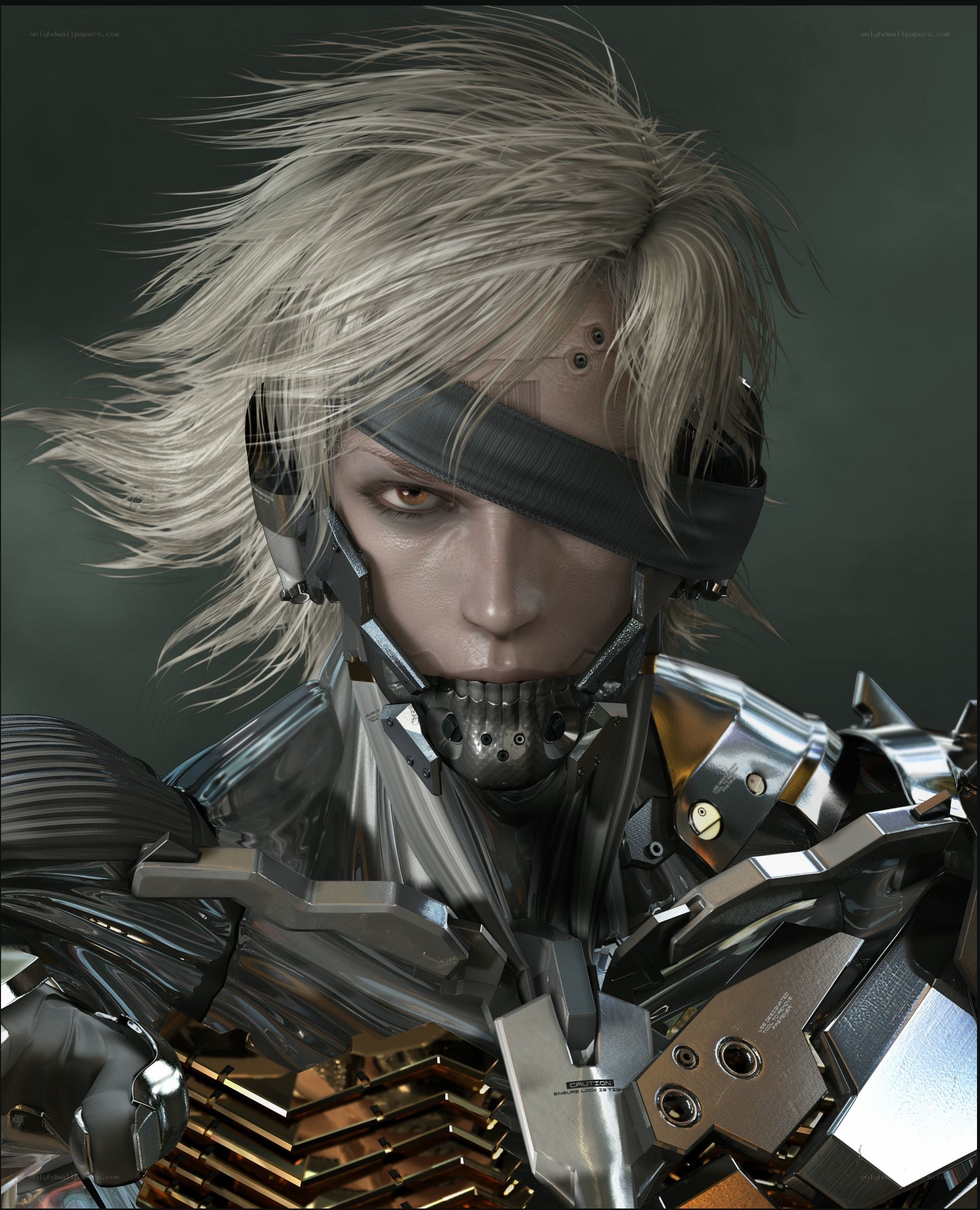 cyborg soldier with blindfold