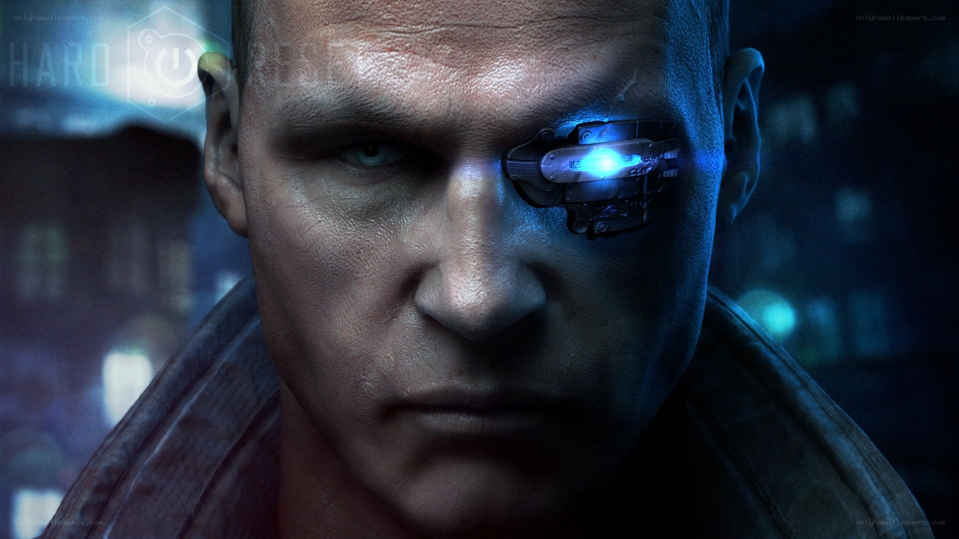 cyborg soldier with cybernetic eye