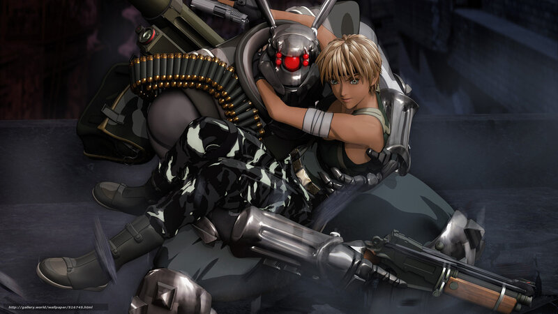 cyborg soldier with female companion