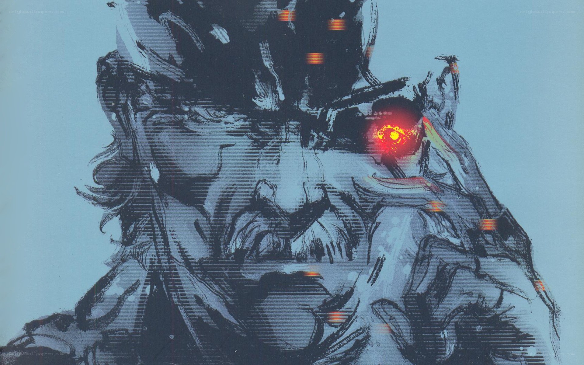 cyborg soldier with glowing eye