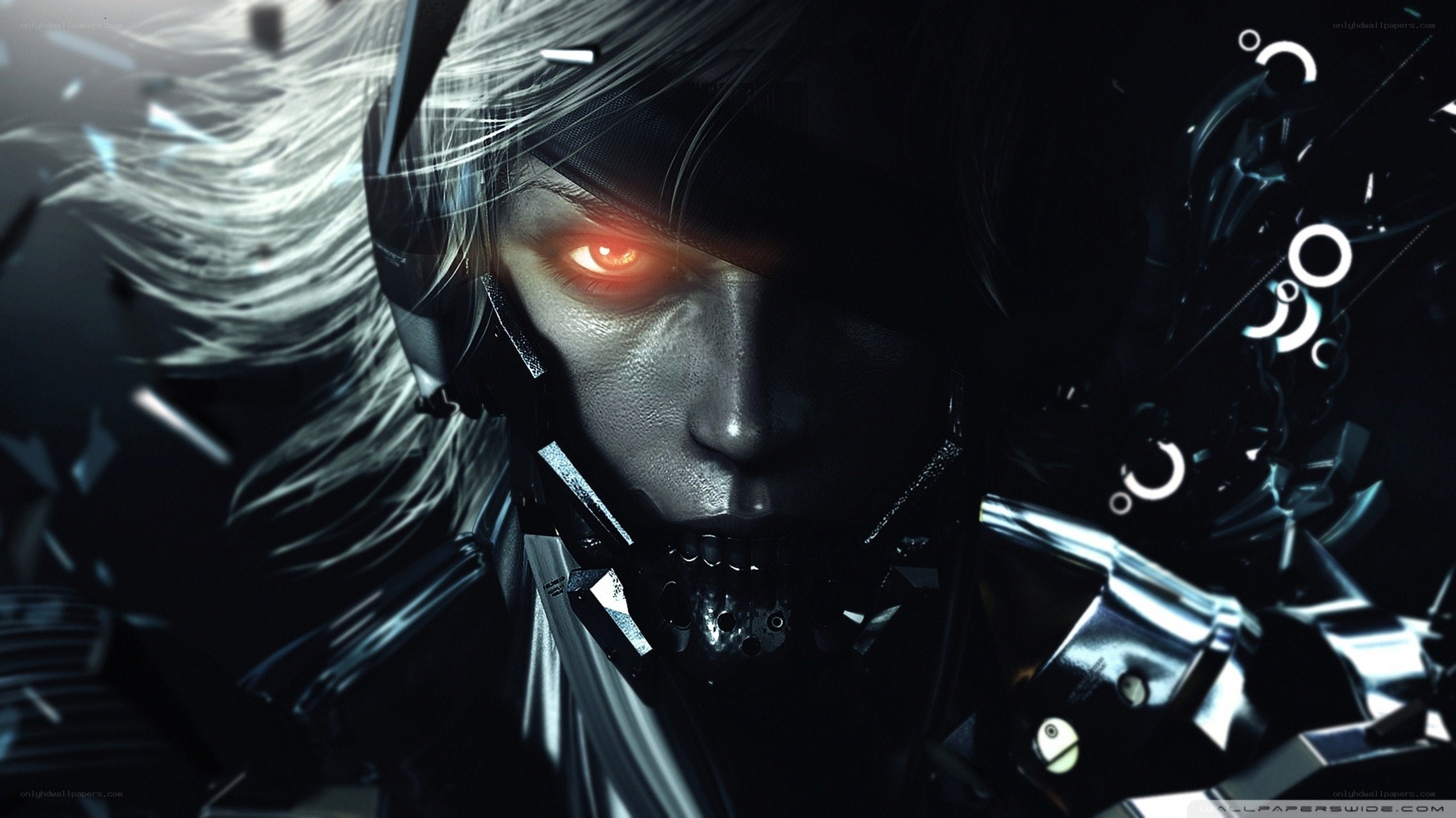 cyborg soldier with glowing eyes