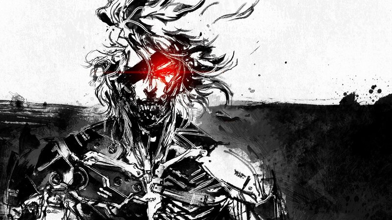 Cyborg Soldier with Red Eye — Black, Dramatic, Digital Art