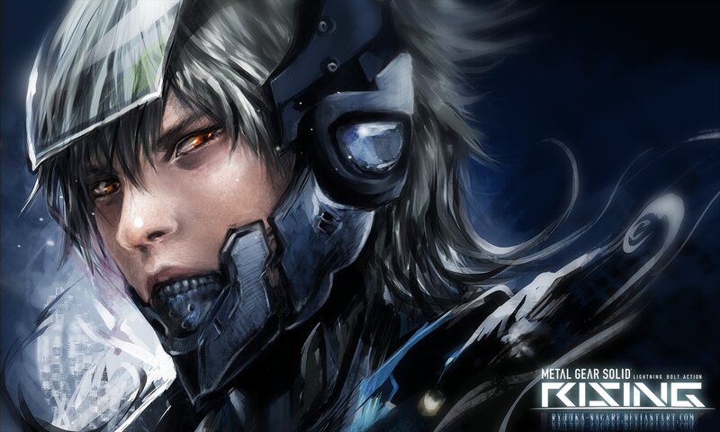 Cyborg Soldier with Silver Hair — Blue
