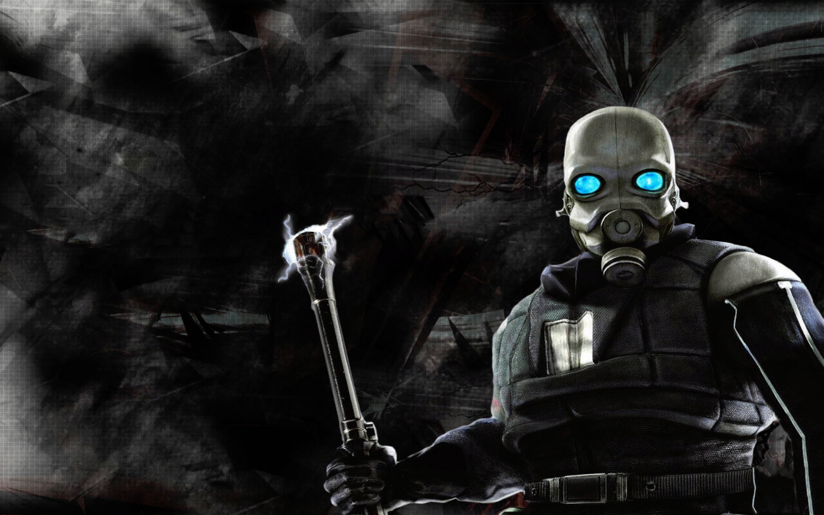cyborg soldier with weapon