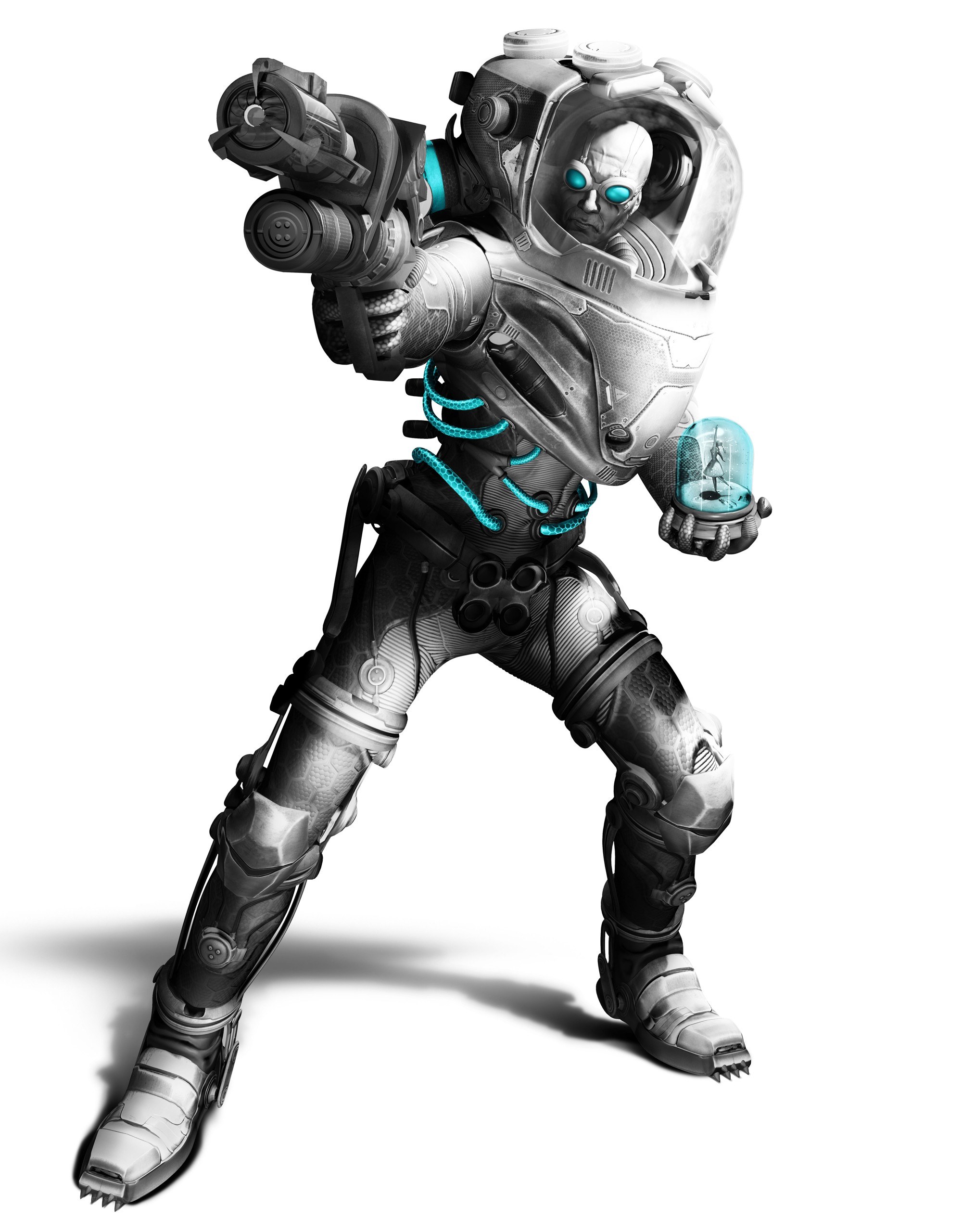 cyborg soldier with weapon