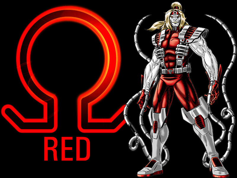 Cyborg Superhero Character — Red