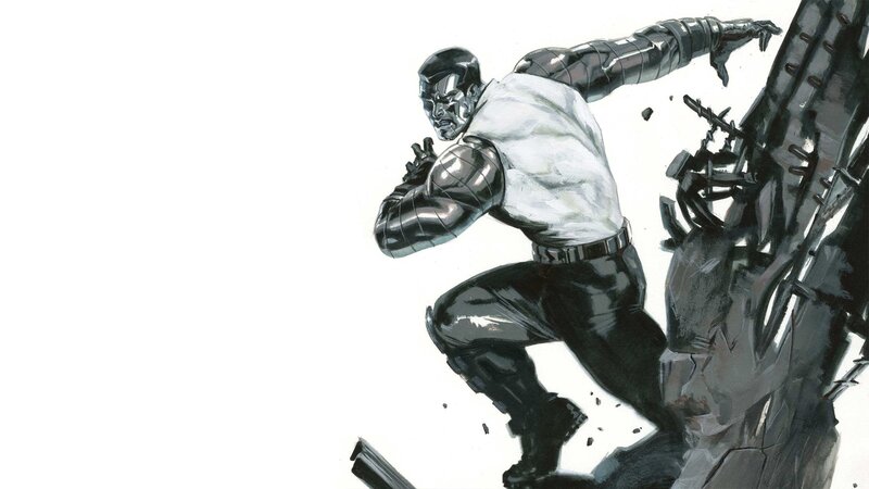cyborg superhero in action