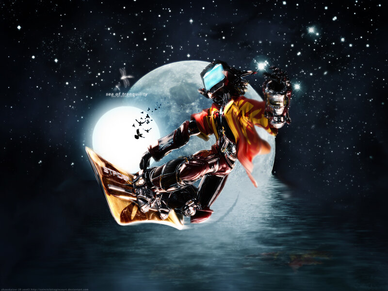 cyborg surfer in space