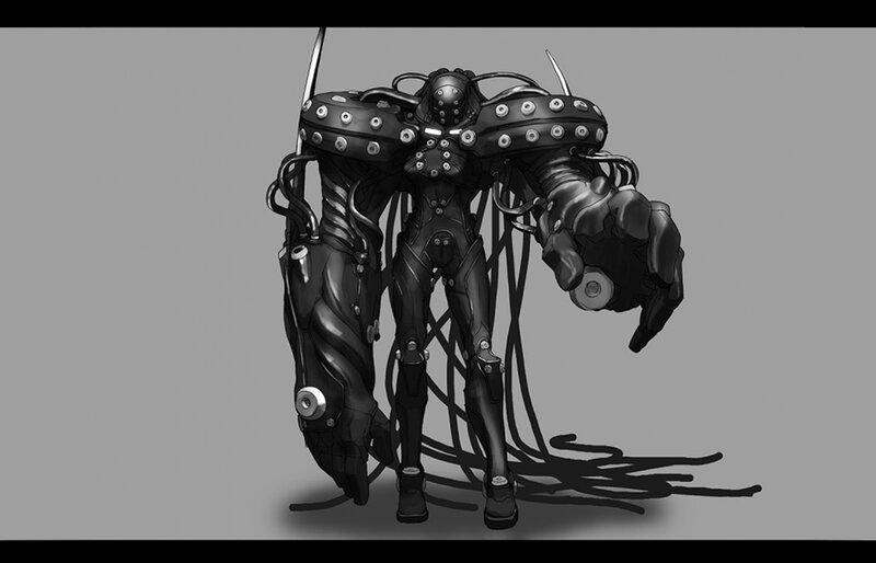 cyborg warrior concept art